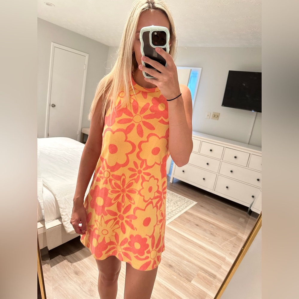 Zara terrycloth floral dress